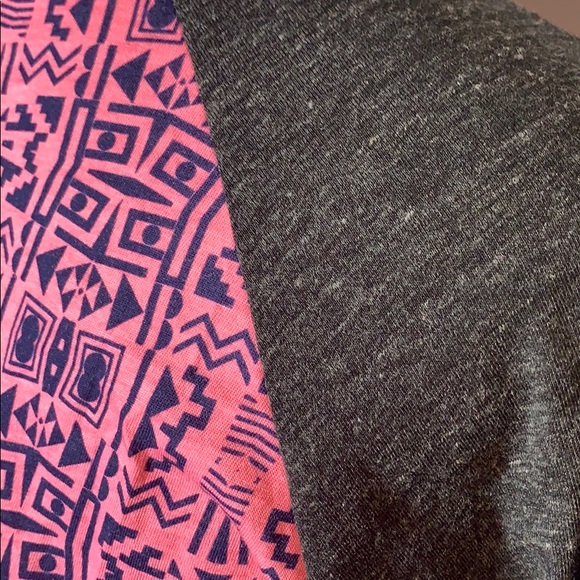 LuLaRoe randy pink Aztec print w/dark gray sleeves - Picture 4 of 5